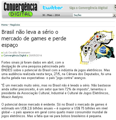 Brasil não leva a sério o mercado de games e perde espaço
