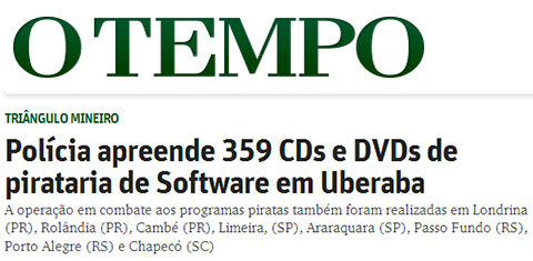Polícia apreende 359 CDs e DVDs de pirataria de Software em Uberaba