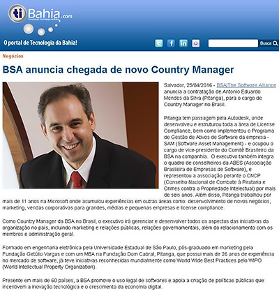 BSA anuncia chegada de novo Country Manager